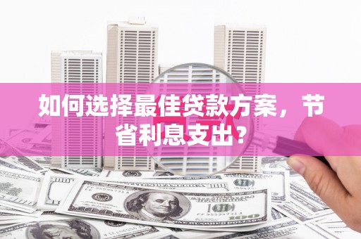 驿城如何选择最佳贷款方案，节省利息支出？