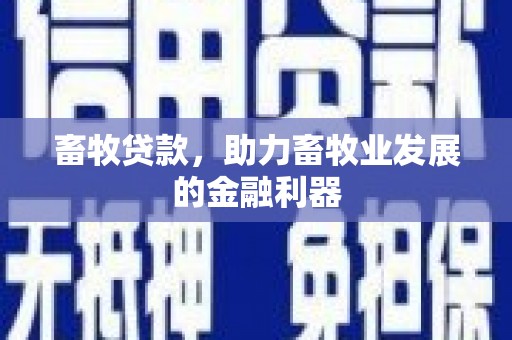 驿城畜牧贷款，助力畜牧业发展的金融利器