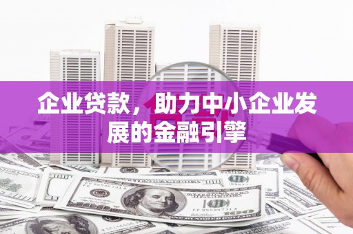 驿城企业贷款，助力中小企业发展的金融引擎