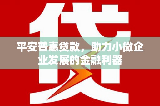 驿城平安普惠贷款，助力小微企业发展的金融利器