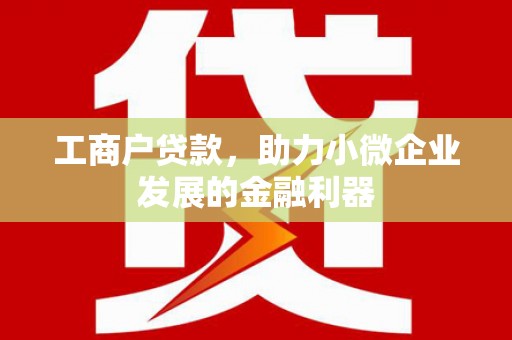 驿城工商户贷款，助力小微企业发展的金融利器