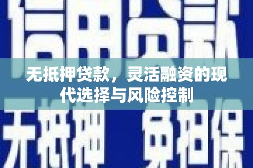 驿城无抵押贷款，灵活融资的现代选择与风险控制