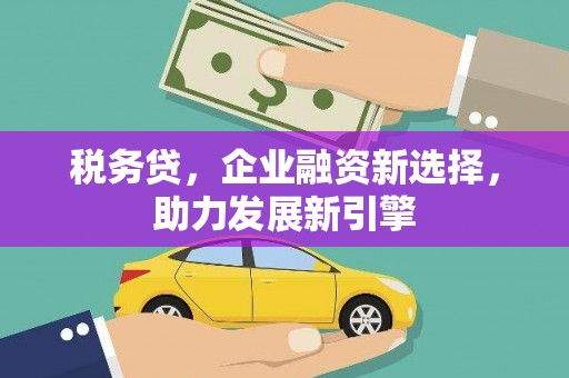 驿城税务贷，企业融资新选择，助力发展新引擎