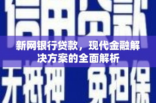 驿城新网银行贷款，现代金融解决方案的全面解析