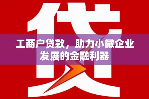 驿城工商户贷款，助力小微企业发展的金融利器