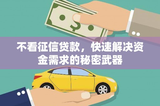 驿城不看征信贷款，快速解决资金需求的秘密武器