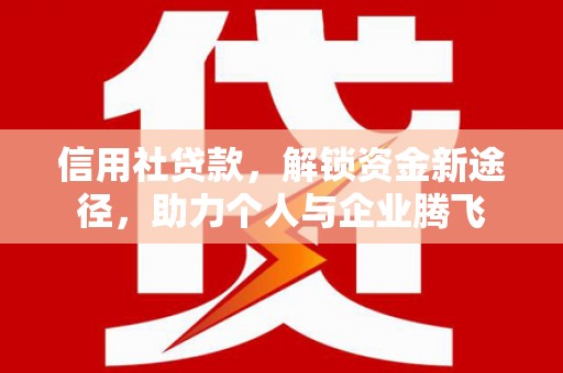 驿城信用社贷款，解锁资金新途径，助力个人与企业腾飞