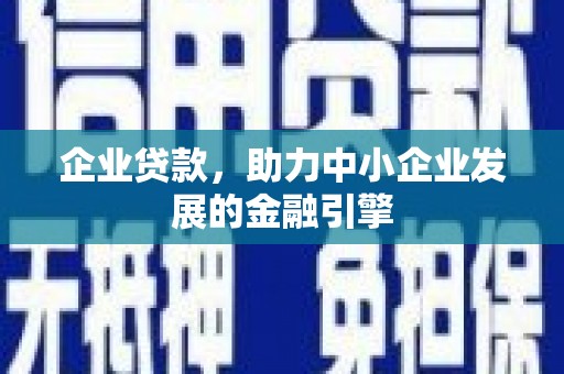 驿城企业贷款，助力中小企业发展的金融引擎