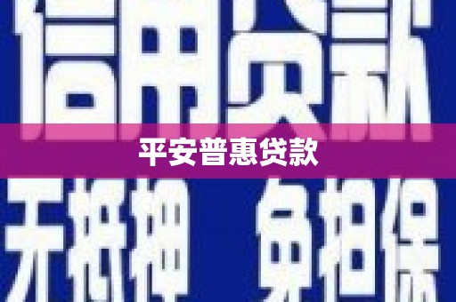 驿城平安普惠贷款