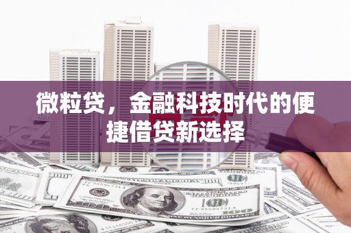 驿城微粒贷，金融科技时代的便捷借贷新选择