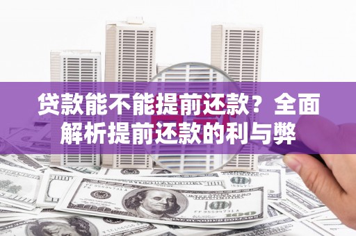 驿城贷款能不能提前还款？全面解析提前还款的利与弊