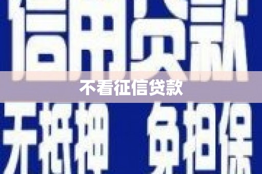 驿城不看征信贷款